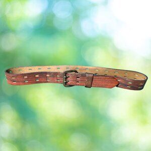Vintage Leather 'Woodgrain' Design Belt